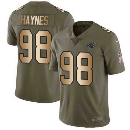 Nike Panthers #98 Marquis Haynes Olive Gold Mens Stitched NFL Limited 2017 Salute To Service Jersey